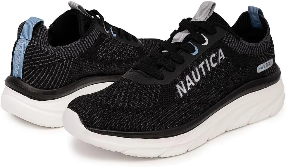 Nautica Women's Fashion Sneaker Lace-Up Running Shoe Casual Max Cushioning Walking Tennis Sneaker