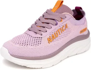 Nautica Women's Fashion Sneaker Lace-Up Running Shoe Casual Max Cushioning Walking Tennis Sneaker
