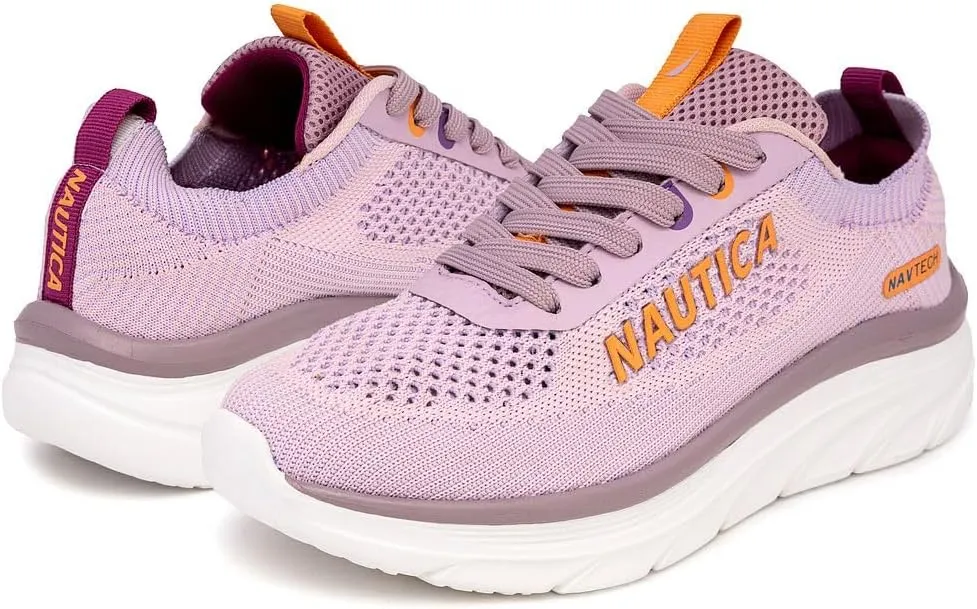 Nautica Women's Fashion Sneaker Lace-Up Running Shoe Casual Max Cushioning Walking Tennis Sneaker