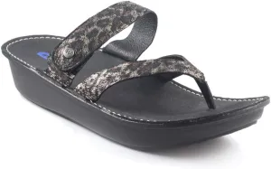 New Wolky Women's Tahiti Thong Sandal Leopardo Black 41
