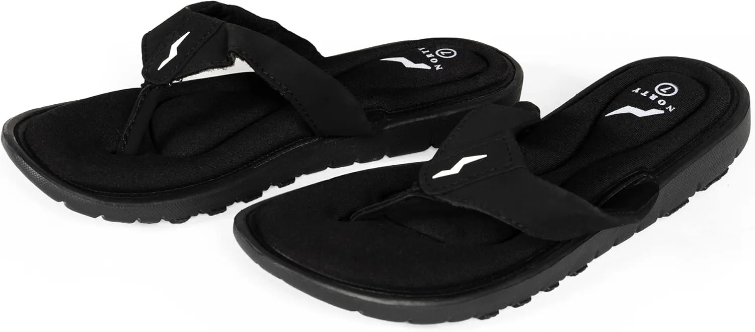 NORTY - Womens Memory Foam Footbed Sandals - Beach, Pool, Shower - Runs 1 Size Small