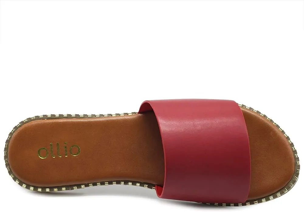Ollio Women's Shoes Simple Comfort Slide Sandals S130