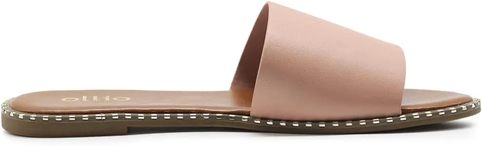 Ollio Women's Shoes Simple Comfort Slide Sandals S130