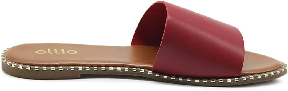 Ollio Women's Shoes Simple Comfort Slide Sandals S130