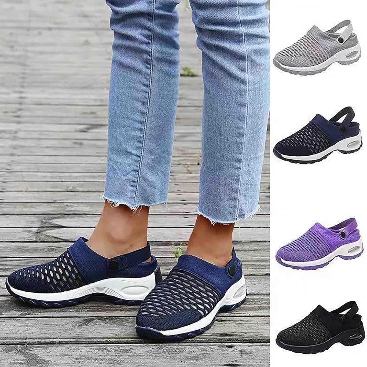 Orthopedic Clogs for Women, Wooden Shoes for Women, Air-Cushioned Wooden Shoes for Women