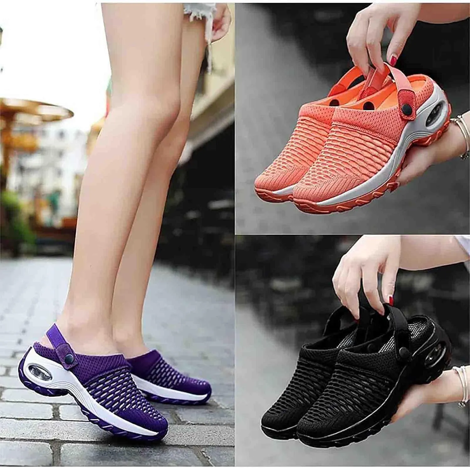 Orthopedic Clogs for Women, Wooden Shoes for Women, Air-Cushioned Wooden Shoes for Women