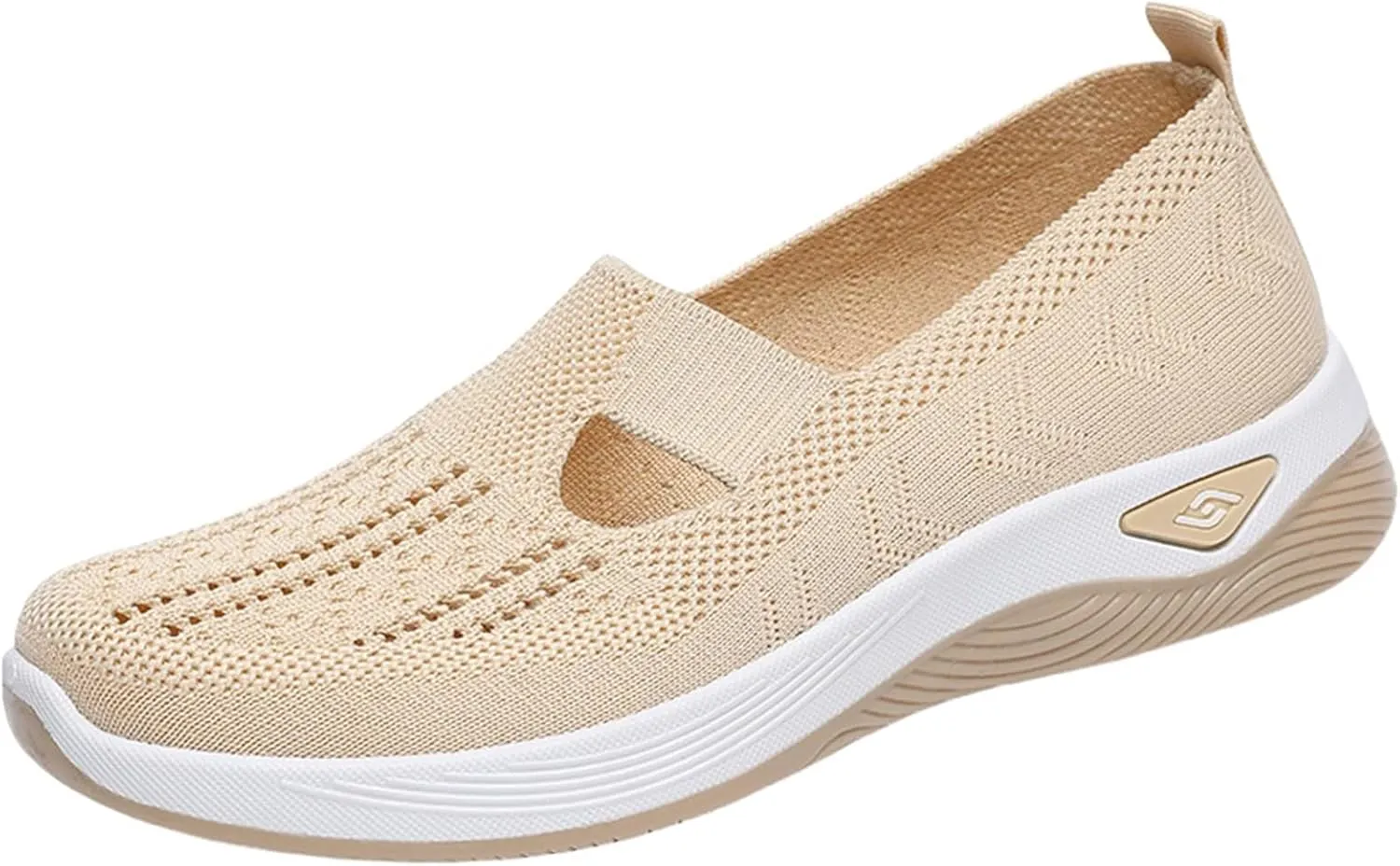 Orthopedic Shoes for Women Breathable Soft Walking Shoe Shoes Arch Support Slip On Sneakers Comfort Work Sneakers Woven Mesh Up Casual Running Going Out Flat Sneaker