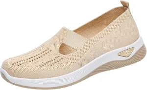 Orthopedic Shoes for Women Breathable Soft Walking Shoe Shoes Arch Support Slip On Sneakers Comfort Work Sneakers Woven Mesh Up Casual Running Going Out Flat Sneaker