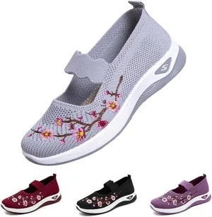 Orthopedic Shoes for Women,Women's Embroidered Flower Shoeses,Women's Woven Orthopedic Breathable Soft Shoes Arch Support,Nurse Shoeses Casual Walking Sneakers