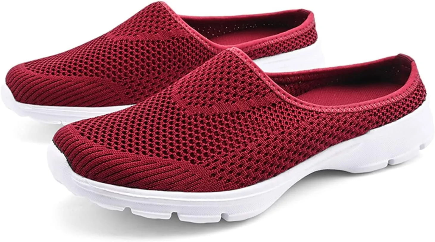 Orthopedic Slip On Shoes for Women Knitted Mesh Casual Mules Lightweight Breathable Sneakers Loafer Slingback Walking Shoes