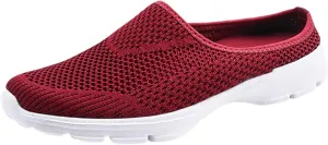 Orthopedic Slip On Shoes for Women Knitted Mesh Casual Mules Lightweight Breathable Sneakers Loafer Slingback Walking Shoes