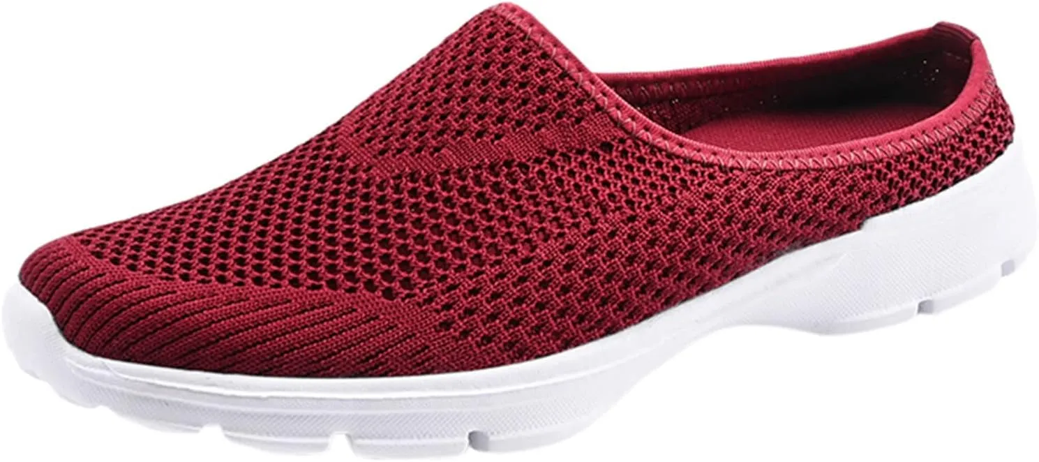 Orthopedic Slip On Shoes for Women Knitted Mesh Casual Mules Lightweight Breathable Sneakers Loafer Slingback Walking Shoes