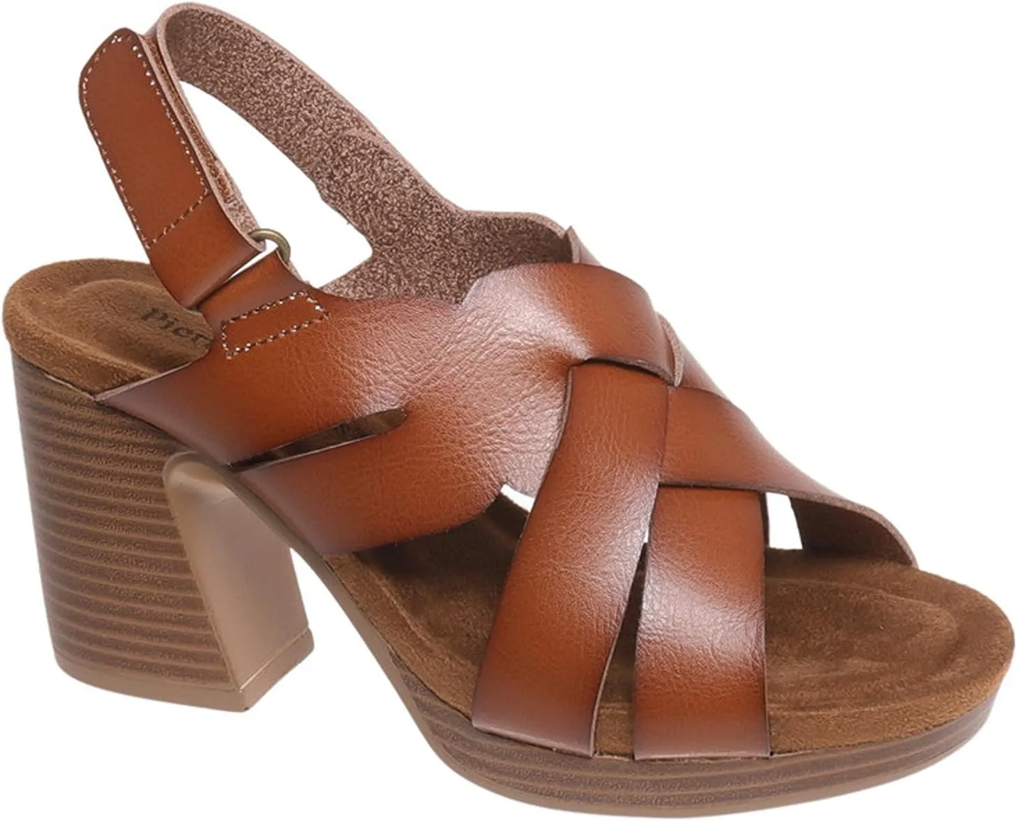Pierre Dumas Women's Peep Toe Platform Chunky Heel Slingback Sandals