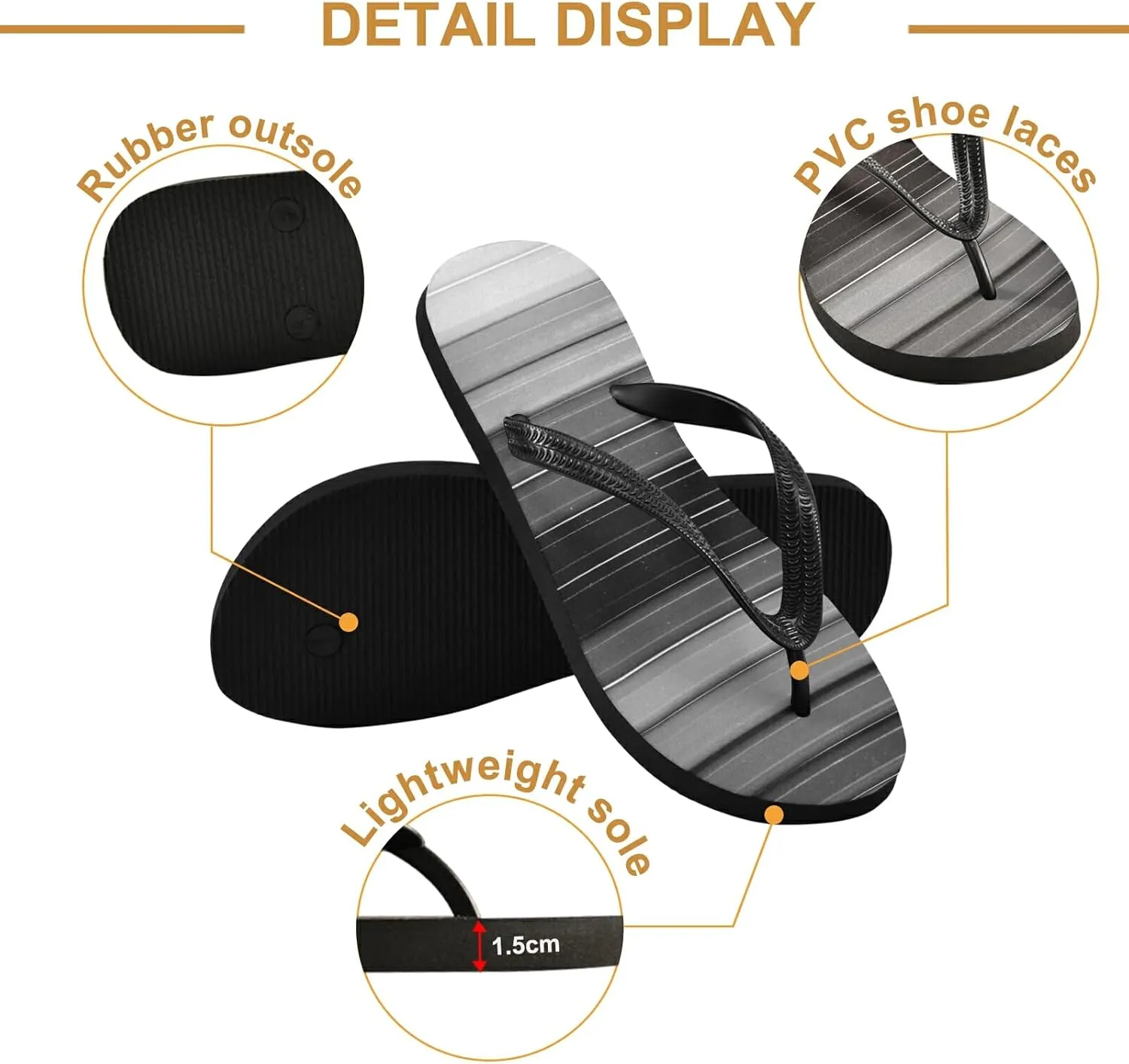 Poeticcity Flip Sandal Men Women Flip Flops for Hotel Spa Home Slippers Bedroom Travel S-XXL
