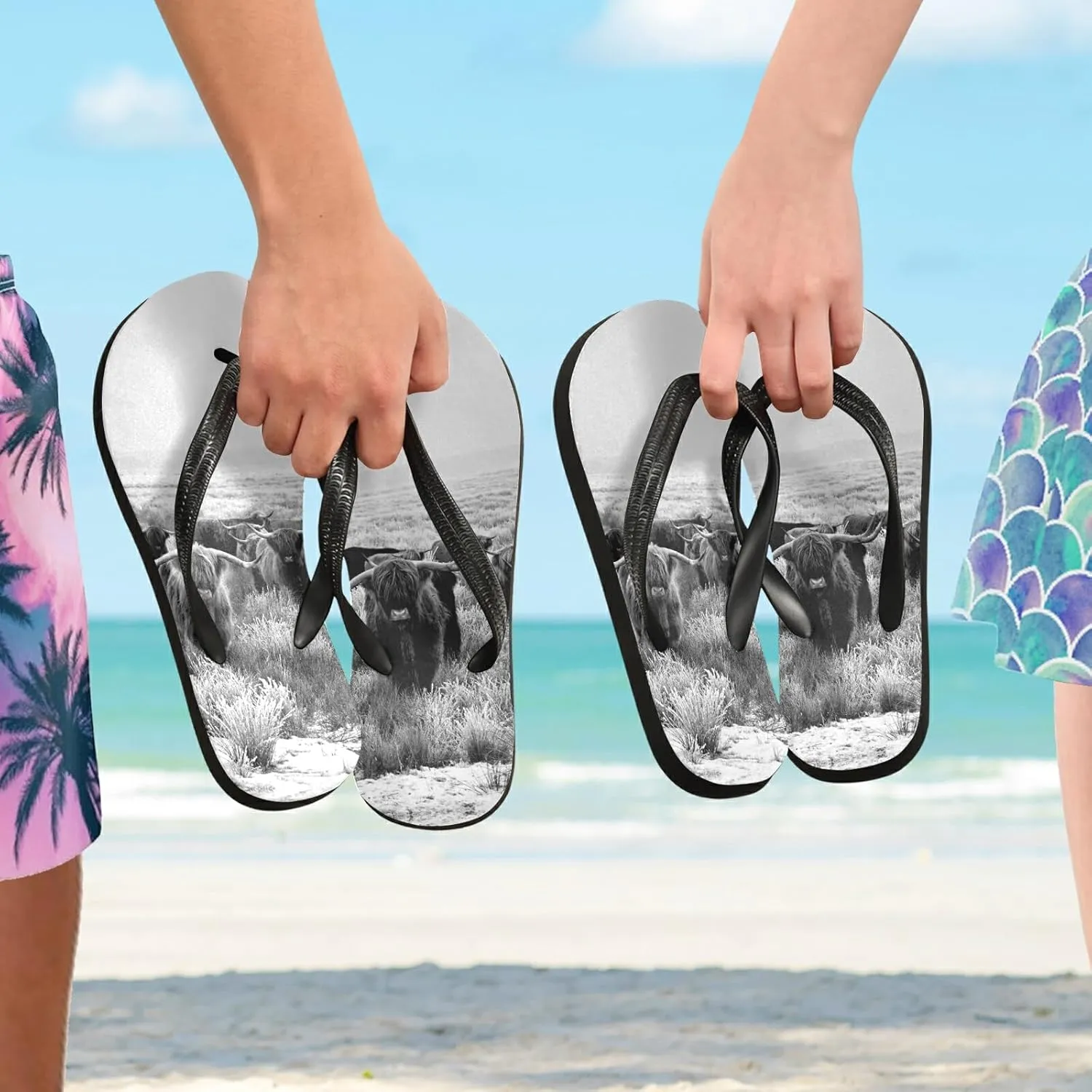 Poeticcity Flip Sandal Men Women Flip Flops for Hotel Spa Home Slippers Bedroom Travel S-XXL