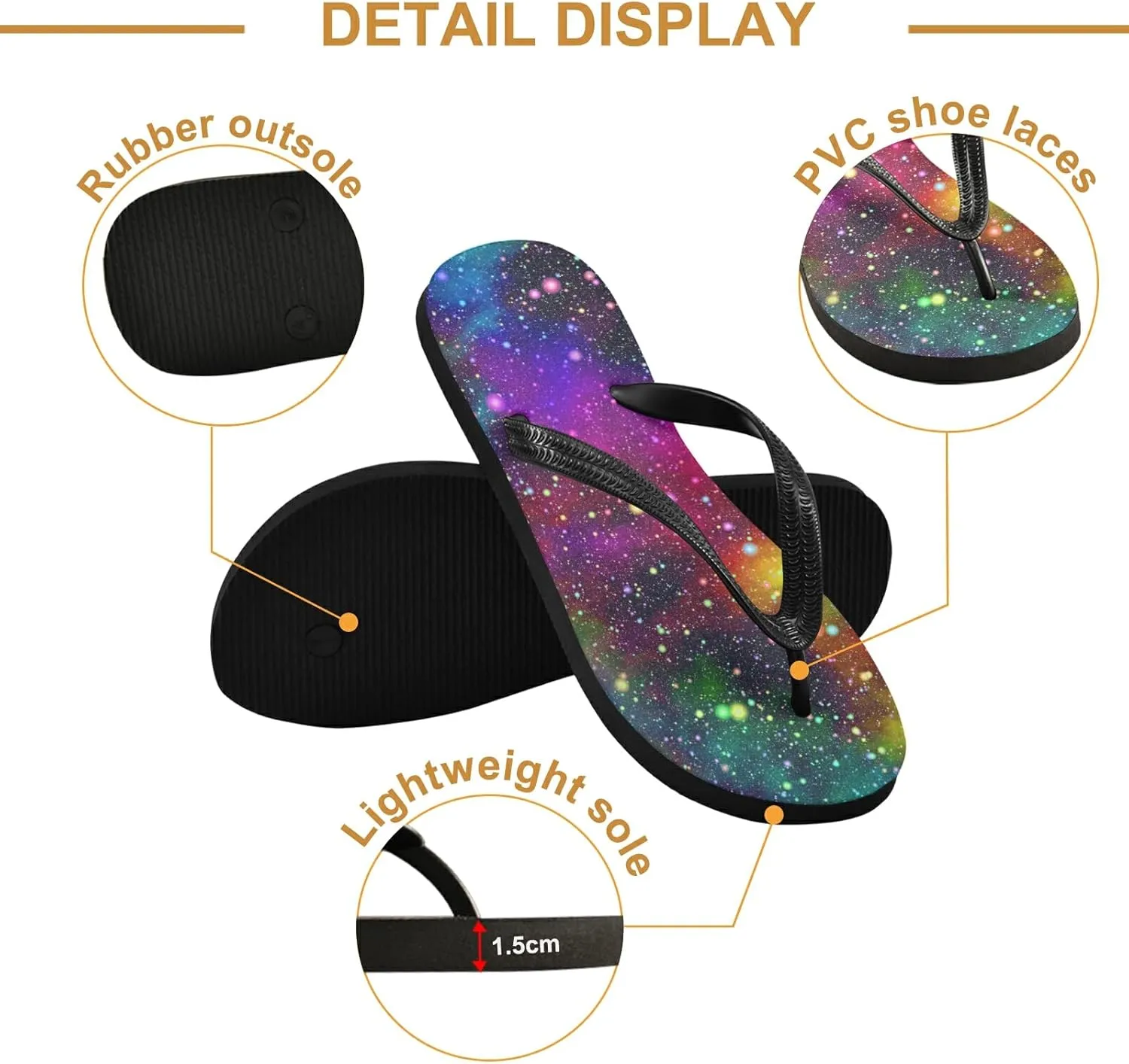 Poeticcity Flip Sandal Men Women Flip Flops for Hotel Spa Home Slippers Bedroom Travel S-XXL