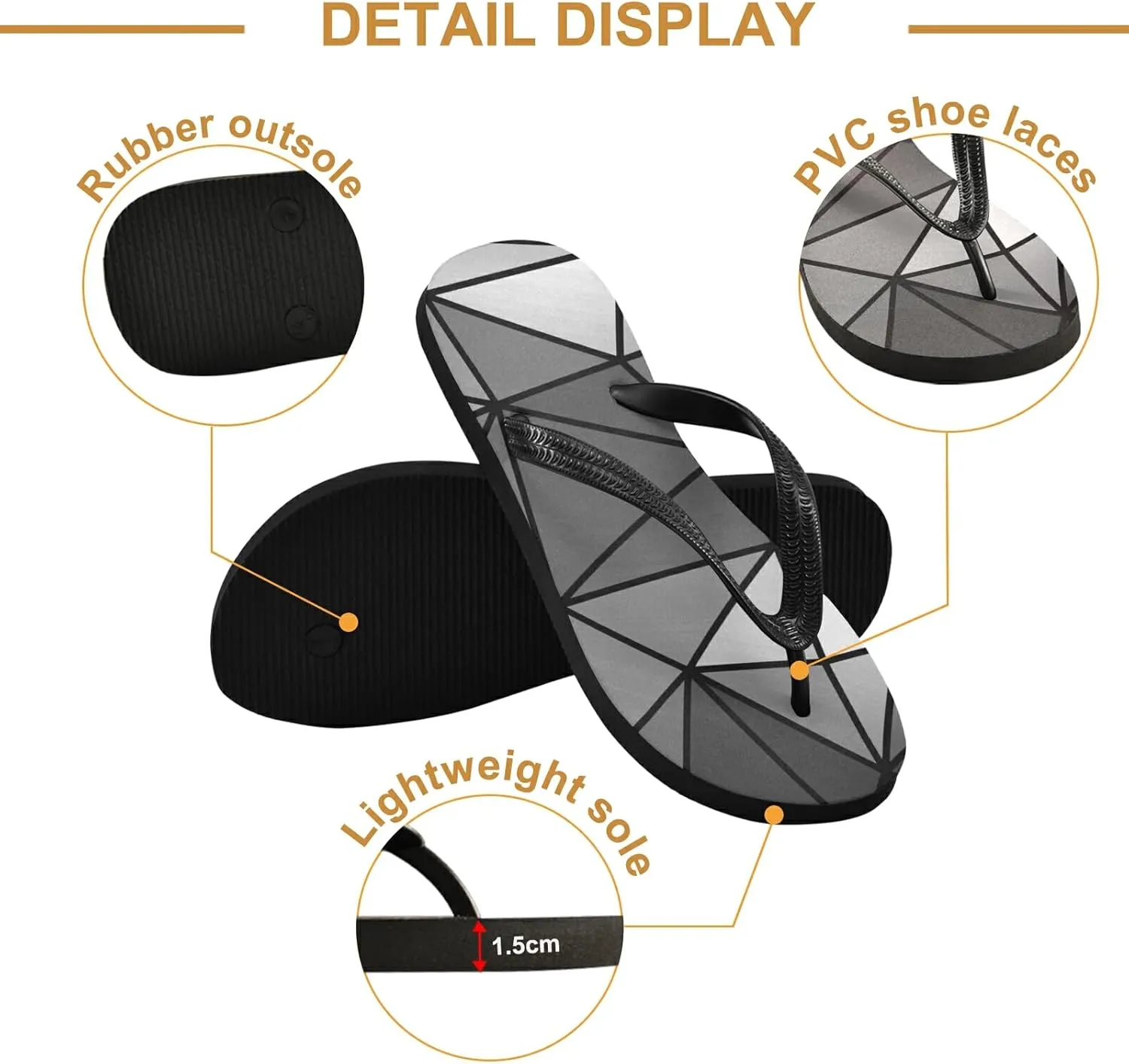 Poeticcity Flip Sandal Men Women Flip Flops for Hotel Spa Home Slippers Bedroom Travel S-XXL