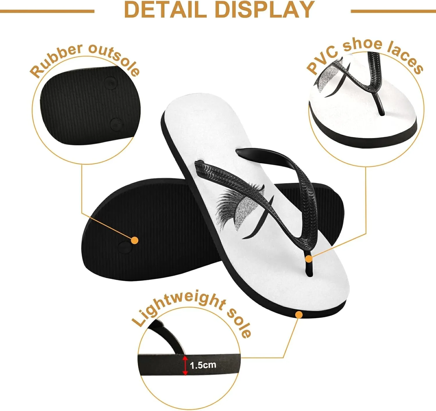 Poeticcity Flip Sandal Men Women Flip Flops for Hotel Spa Home Slippers Bedroom Travel S-XXL