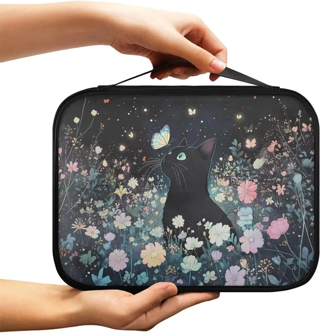 PU Simple Bible Cover With Handle for Women Men Study Bible Case Waterproof Carrying Case Bible Holder Organizer Bag