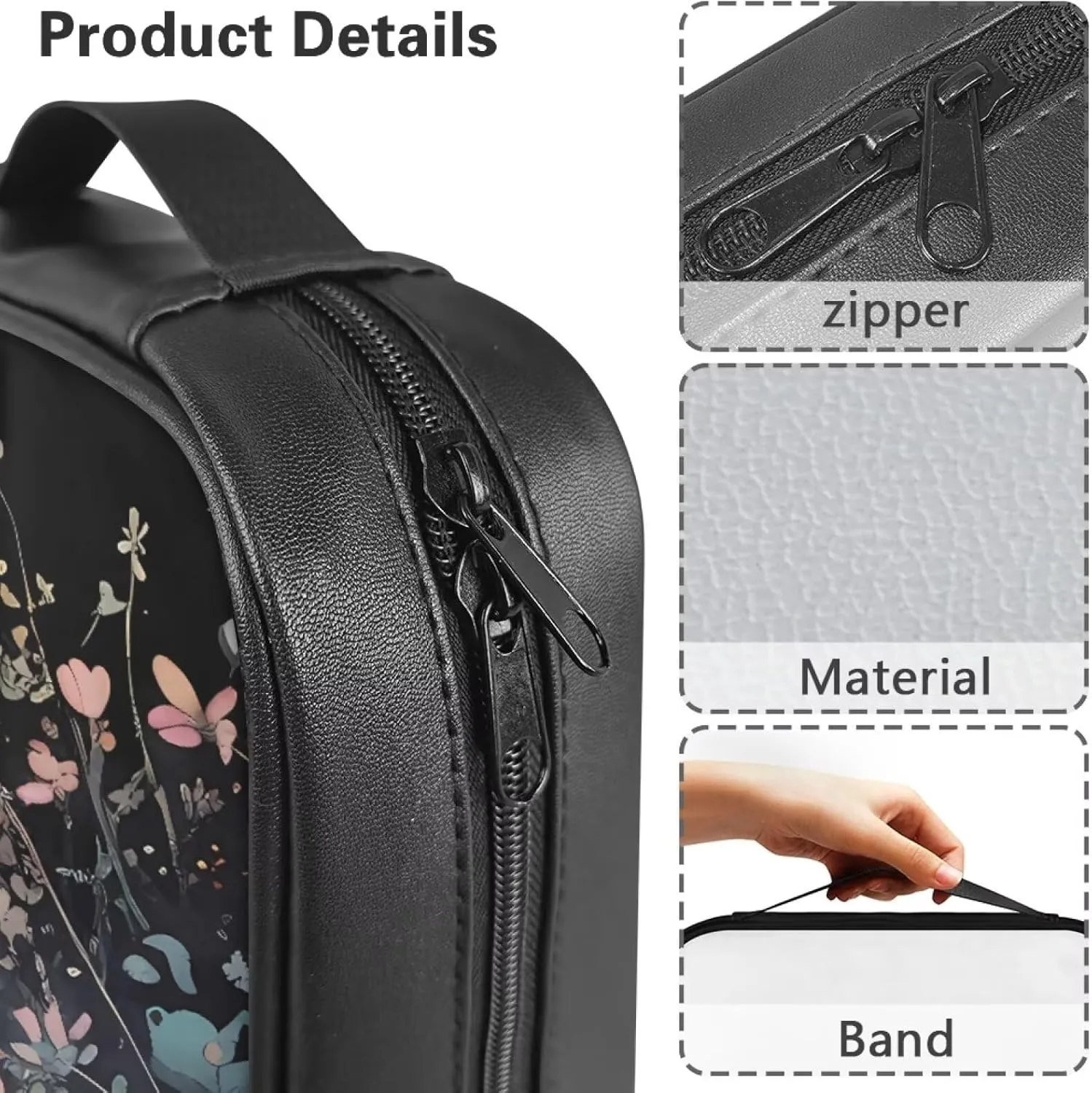 PU Simple Bible Cover With Handle for Women Men Study Bible Case Waterproof Carrying Case Bible Holder Organizer Bag
