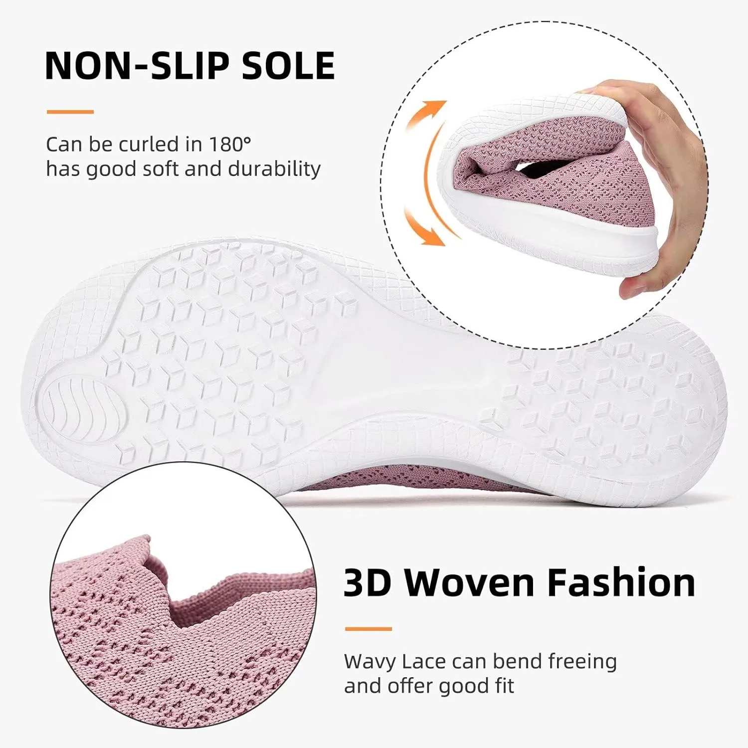 Puxowe Women's Casual Slip on Walking Shoes-Lightweight Knit Loafer