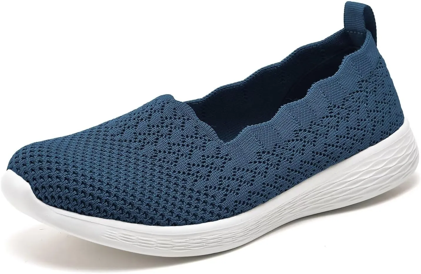 Puxowe Women's Slip on Walking Loafer Shoes-Lightweight Flat Shoes for Women Low-Top Round Toe Knit Memory Foam Sneaker