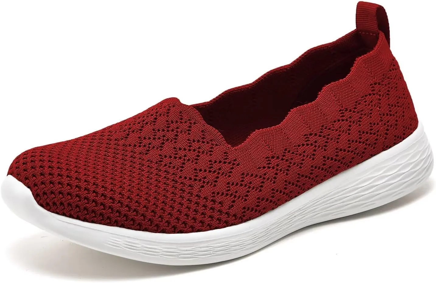 Puxowe Women's Slip on Walking Loafer Shoes-Lightweight Flat Shoes for Women Low-Top Round Toe Knit Memory Foam Sneaker