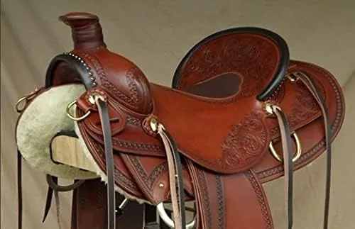Ranch Roping Roper Wade Horse Saddles Tree A Fork Work Handmade Premium Leather Western Equestrian Trail Tack Saddle for Horse Riding Size: 10-18 inches Seat Available WOR161