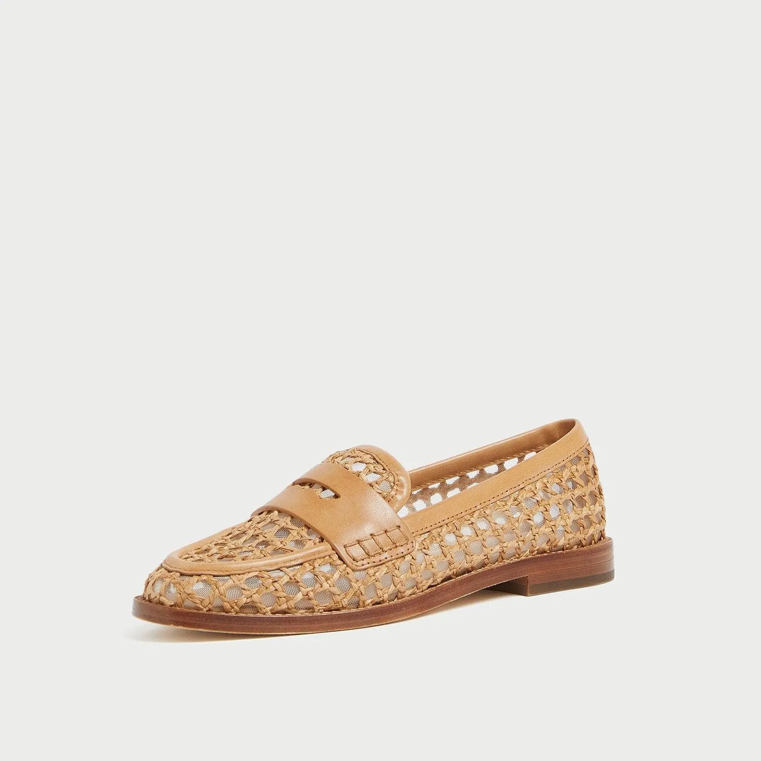Round Toe Woven Loafers for Women Slip On Black Flat Shoes Casual Work Comfortable Shoes