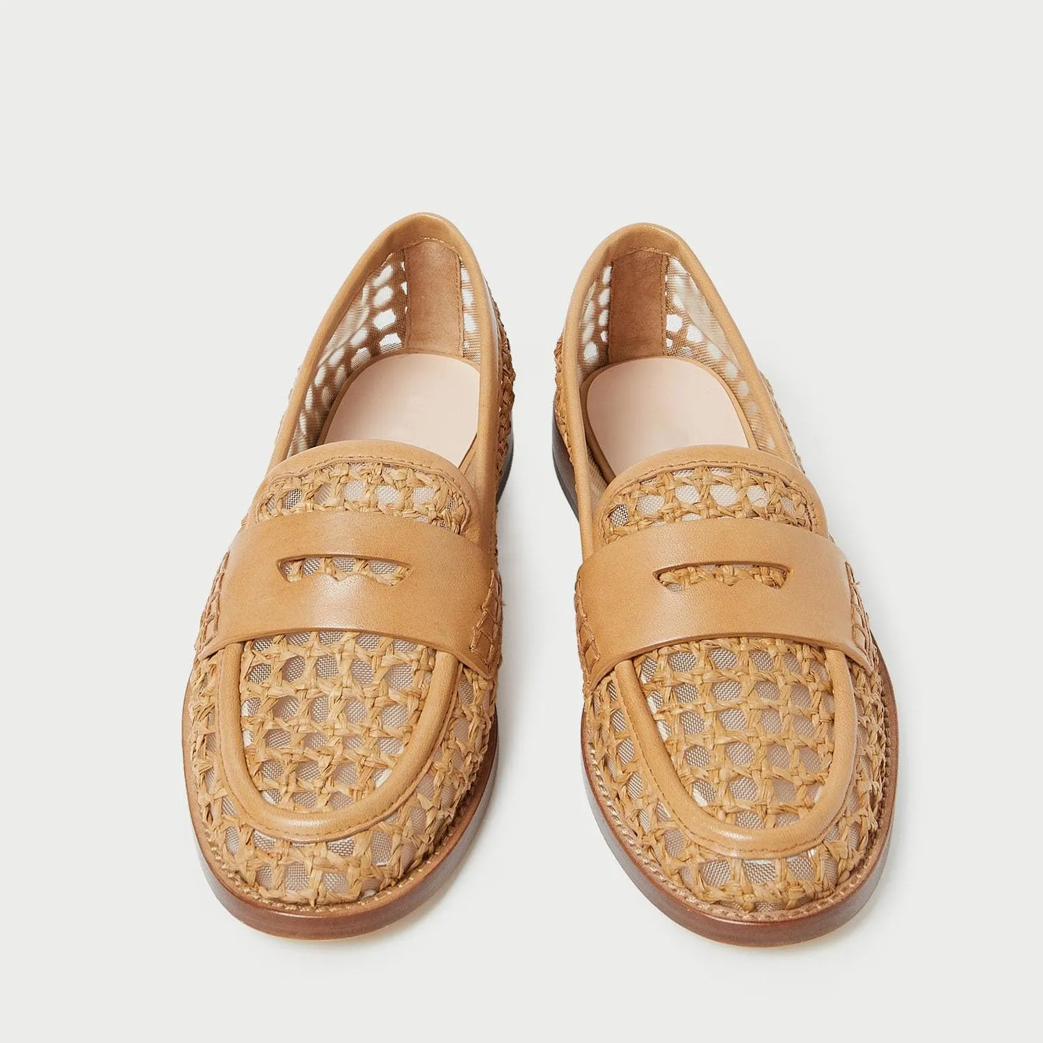 Round Toe Woven Loafers for Women Slip On Black Flat Shoes Casual Work Comfortable Shoes