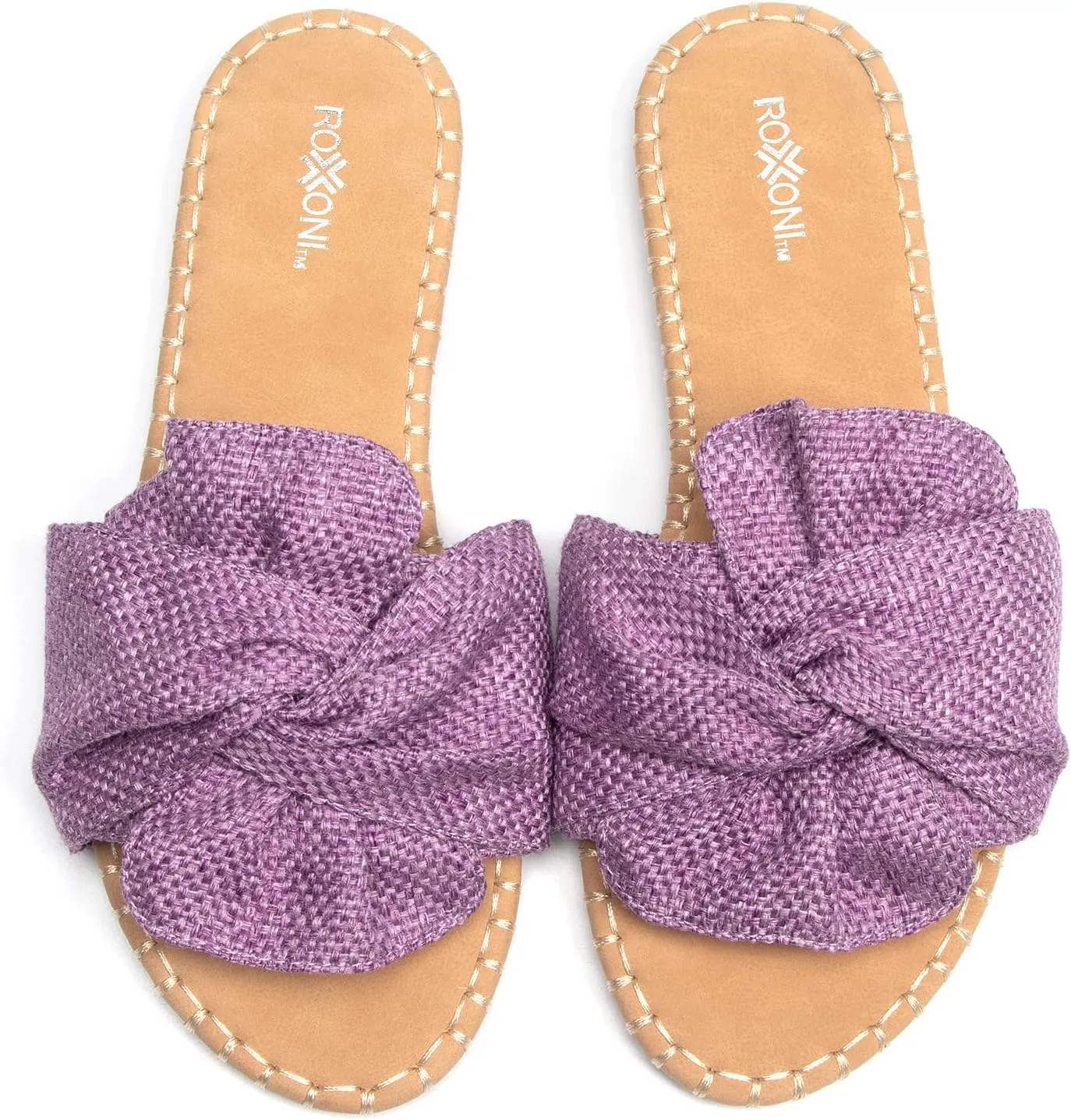 Roxoni Women Open Toe Sandal Indoor Outdoor Slides Shoes Spring Summer Slippers