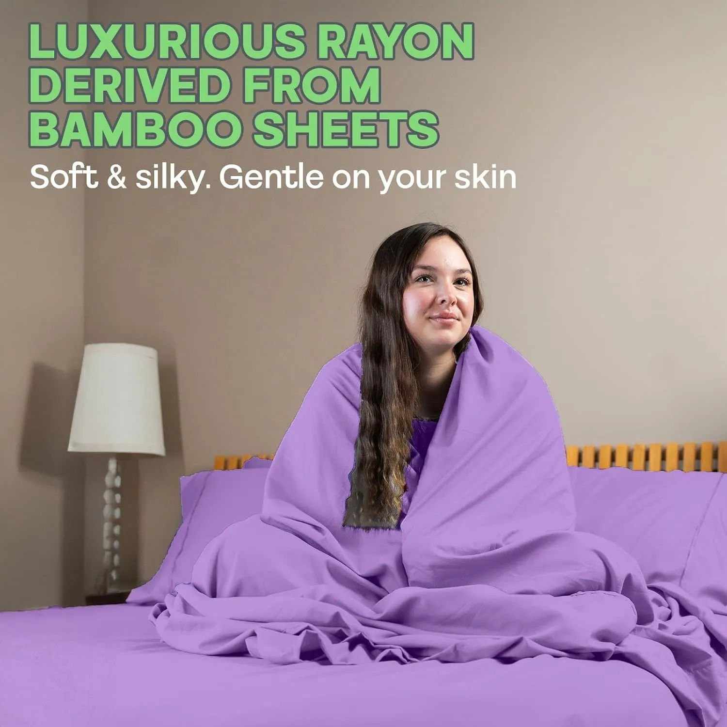 Sacred Thread 6 PC Rayon Derived from Bamboo Bed Sheets Set, Vegan, Cooling, and Organic Bedding for Home and Hotels,  50 Vibrant Colors for Cooling Bed Sheets