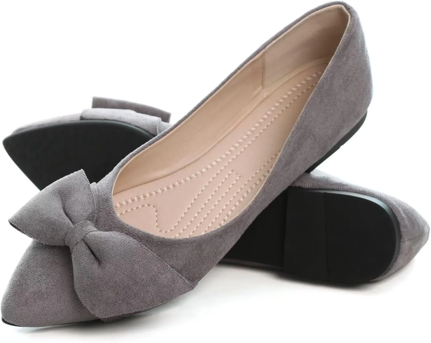 SAILING LU Ballet Flats for Womens Shoes Pointy Toe Cozy Flat Shoes Suede Comfortable Dressy Shoes Wear to Work Slip-on Moccasins