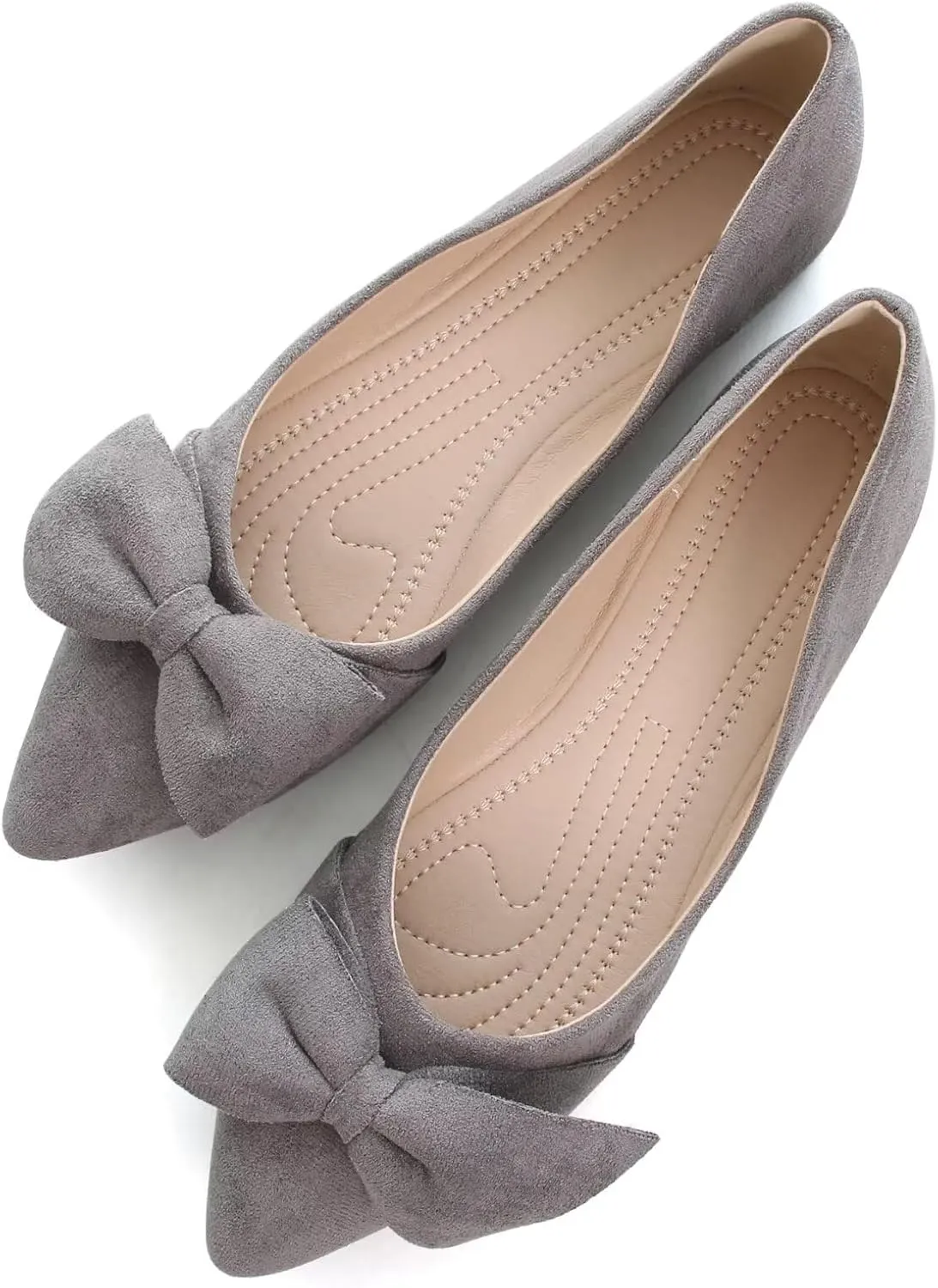 SAILING LU Ballet Flats for Womens Shoes Pointy Toe Cozy Flat Shoes Suede Comfortable Dressy Shoes Wear to Work Slip-on Moccasins