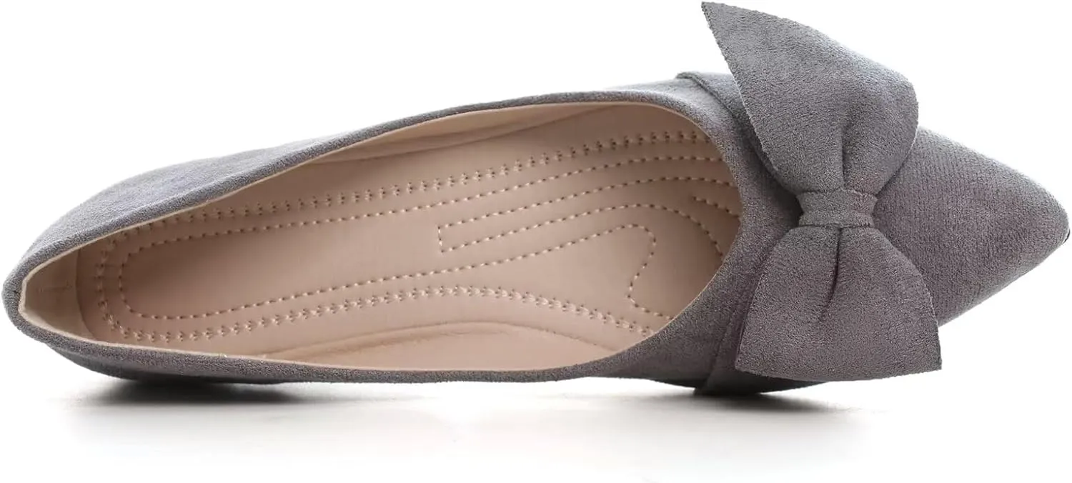 SAILING LU Ballet Flats for Womens Shoes Pointy Toe Cozy Flat Shoes Suede Comfortable Dressy Shoes Wear to Work Slip-on Moccasins