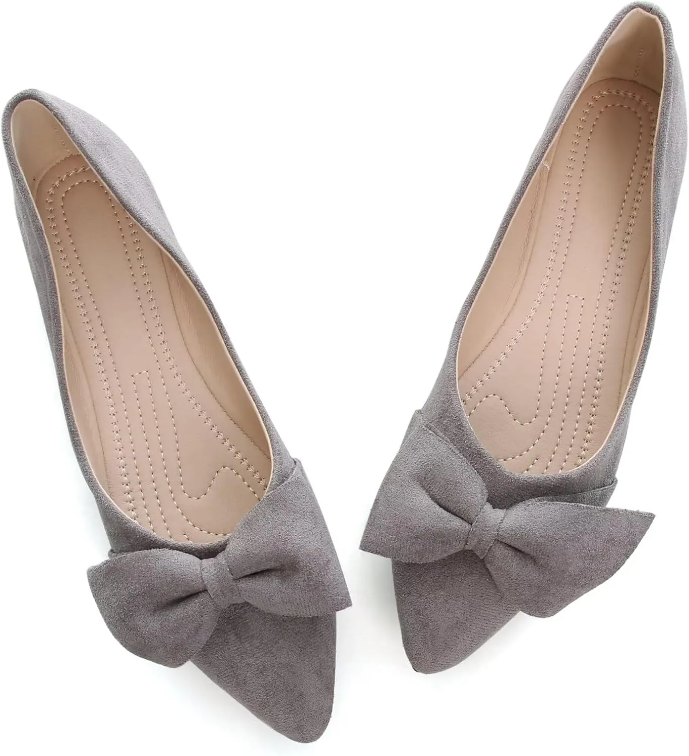 SAILING LU Ballet Flats for Womens Shoes Pointy Toe Cozy Flat Shoes Suede Comfortable Dressy Shoes Wear to Work Slip-on Moccasins