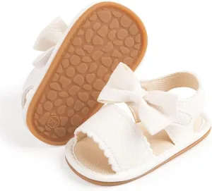 Sawimlgy Baby Girls Boys Sandals Summer Flowers Shoe Rubber Sole PU Leather Mesh Infant Toddler First Walkers Princess Dress Outdoor Shoes