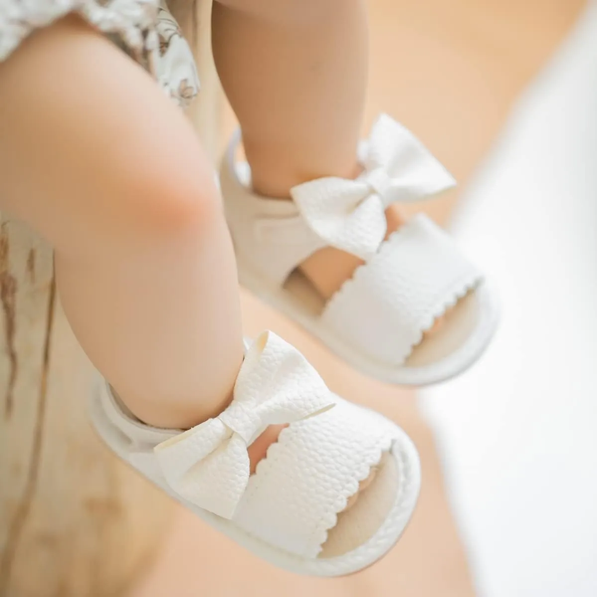 Sawimlgy Baby Girls Boys Sandals Summer Flowers Shoe Rubber Sole PU Leather Mesh Infant Toddler First Walkers Princess Dress Outdoor Shoes