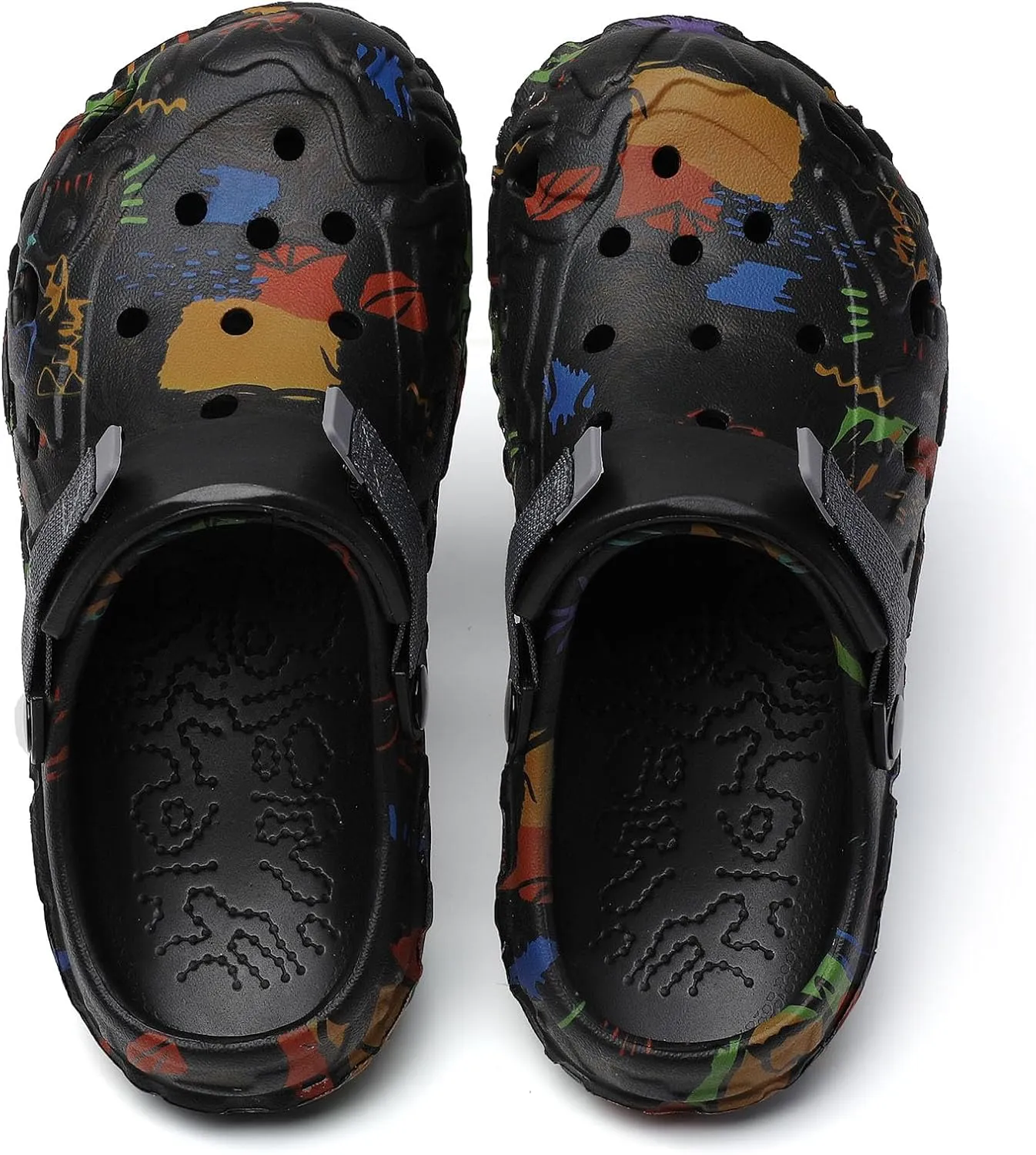 SECHRITE Womens Mens Clogs Garden Shoes Graffiti Slip On Mules Sports Sandals Unisex Adult Athletic Summer Outdoor Beach Slippers Water Shower Shoes