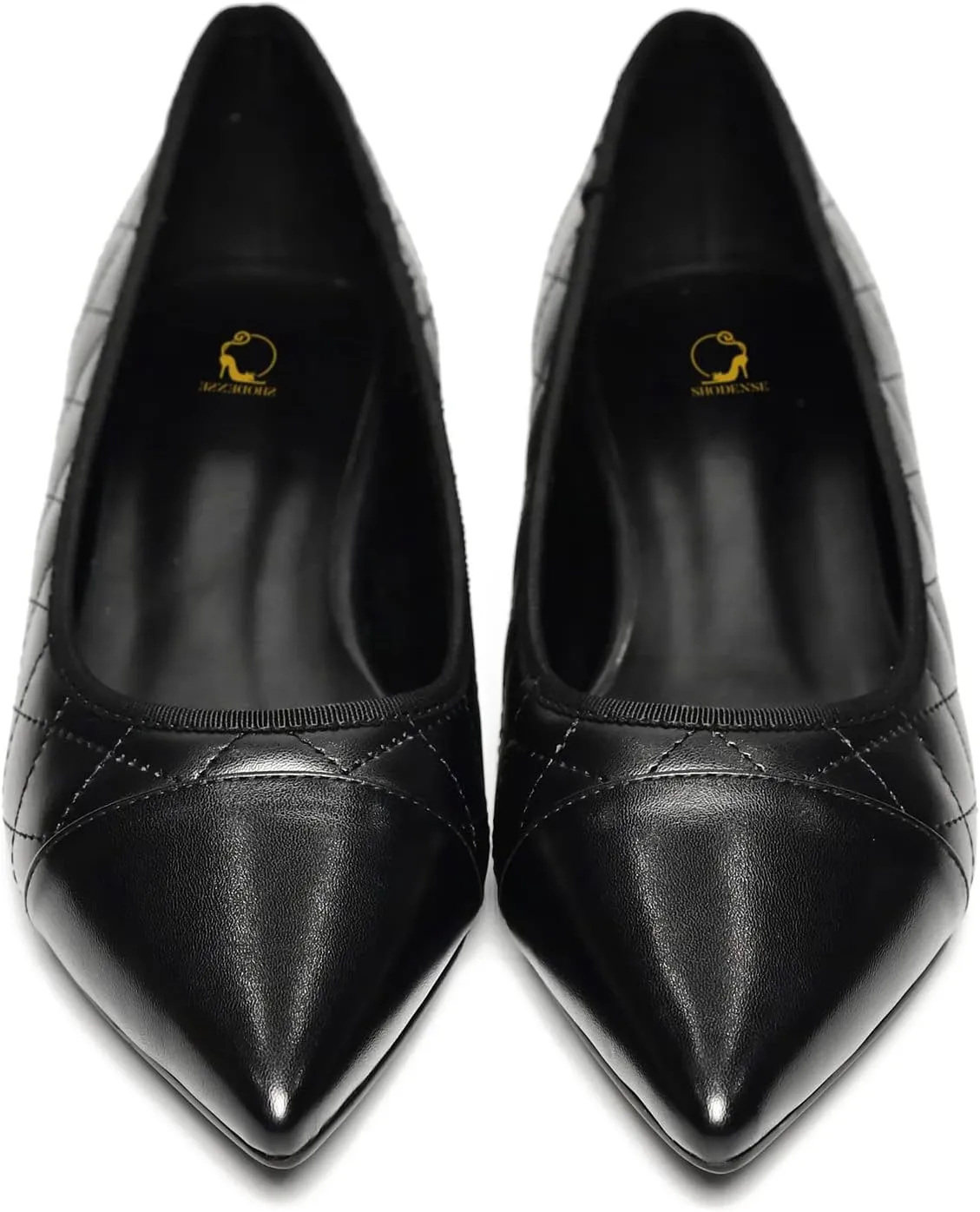 SHODENSE Women Casual Cap Toe Flats Slip on Pointed Toe Ballet Flats Two Tone 0.5" Low Flat Heel Pumps Comfort Colorblock Basic Flat Dress Shoes Work Chic Driver Flats Fall 4-11 M US