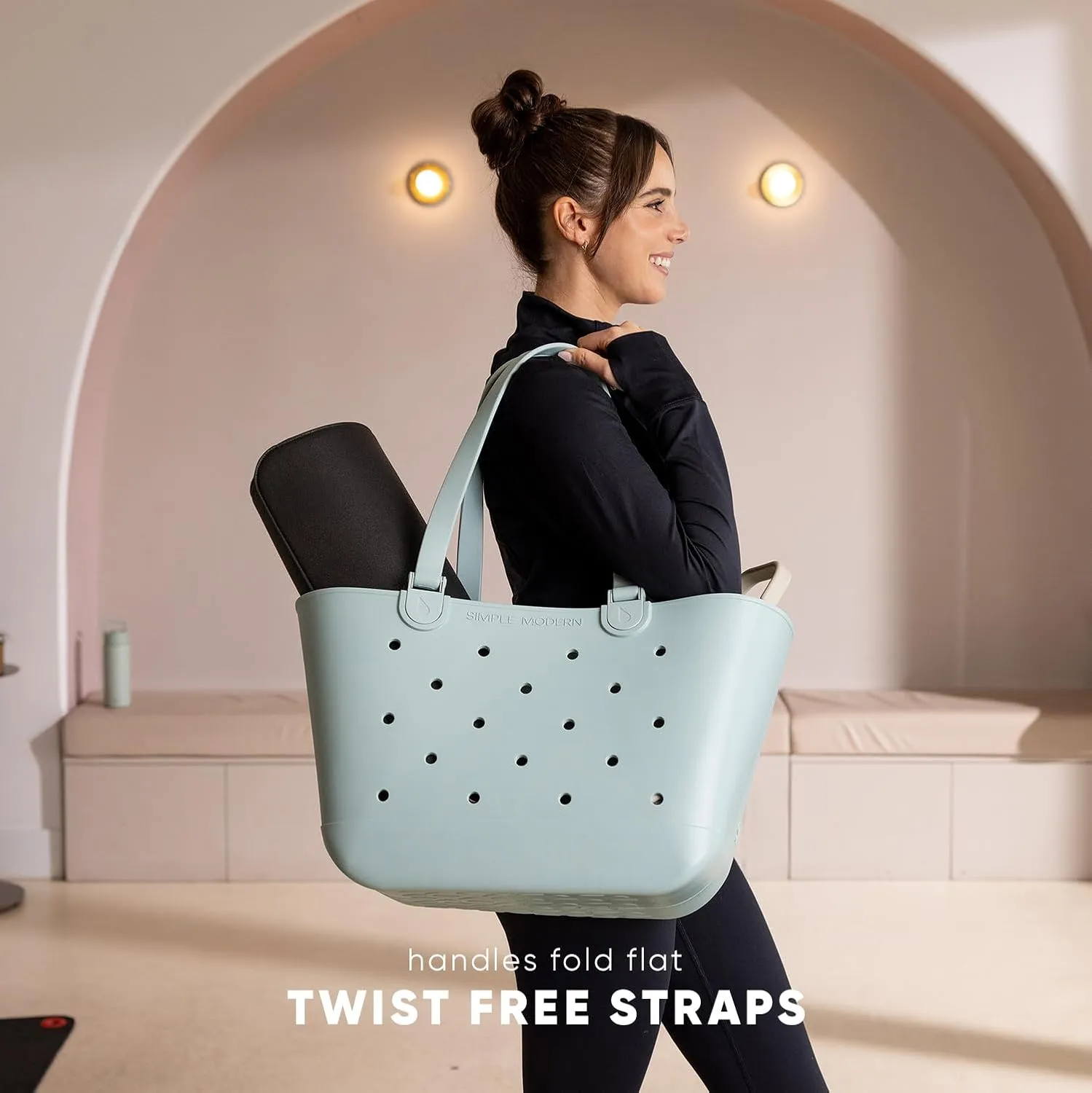 Simple Modern Extra-Large Beach Bag | Waterproof Getaway Rubber Tote with Zipper Pocket for Travel, Pool, Boat, Groceries, Sports | 80s Mix