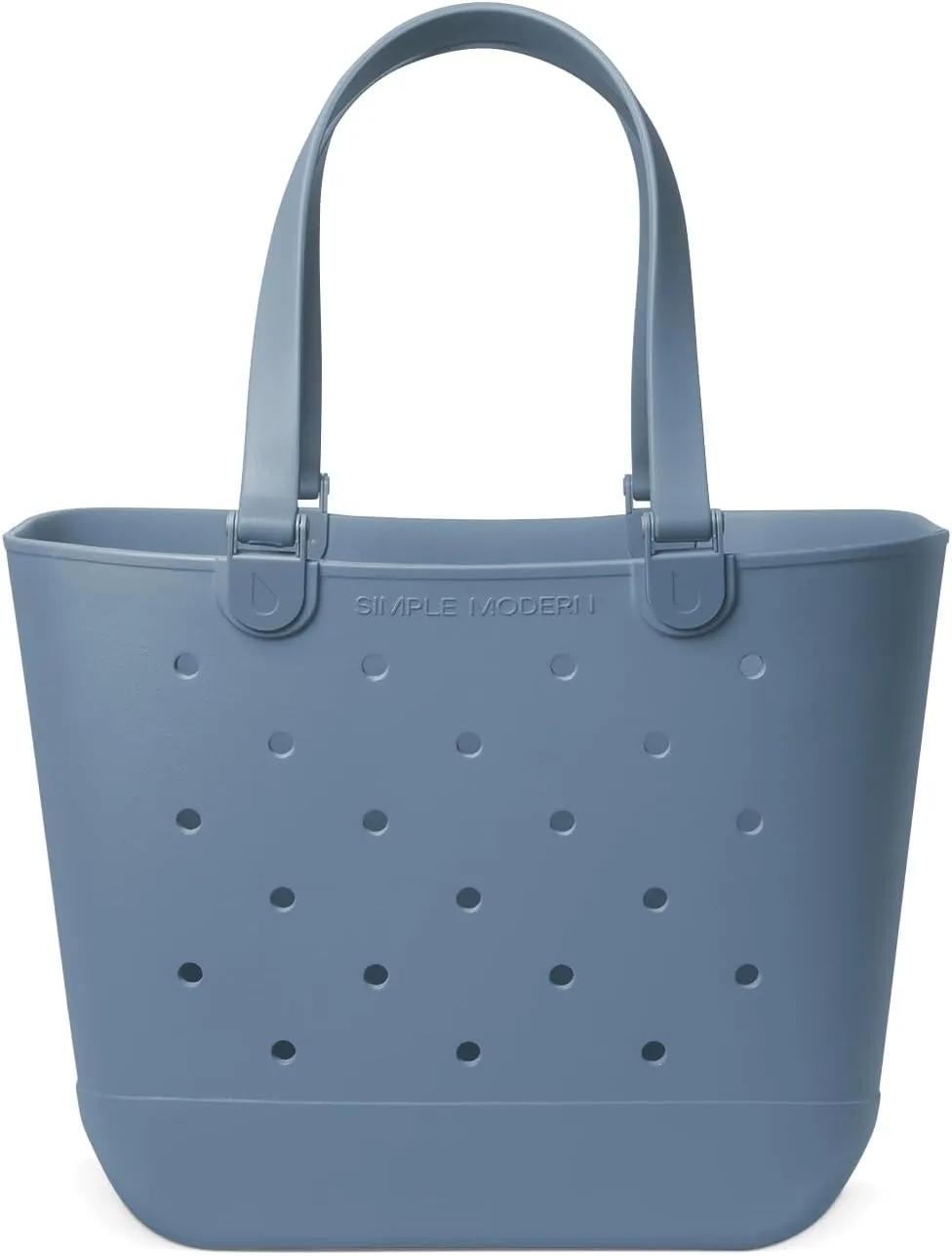 Simple Modern Extra-Large Beach Bag | Waterproof Getaway Rubber Tote with Zipper Pocket for Travel, Pool, Boat, Groceries, Sports | Blue Dune