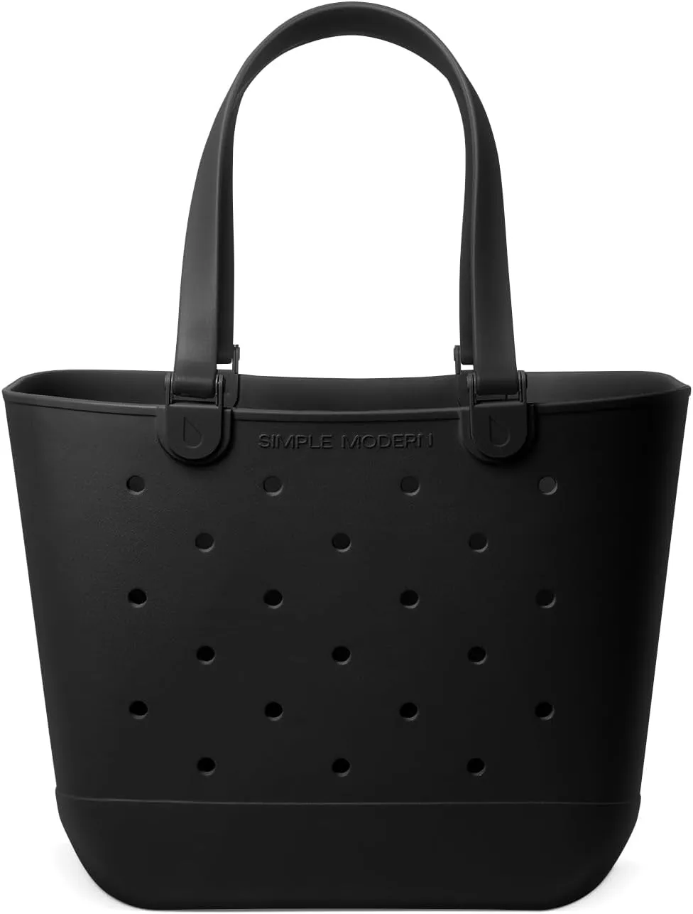 Simple Modern Extra-Large Beach Bag | Waterproof Getaway Rubber Tote with Zipper Pocket for Travel, Pool, Boat, Groceries, Sports | Midnight Black