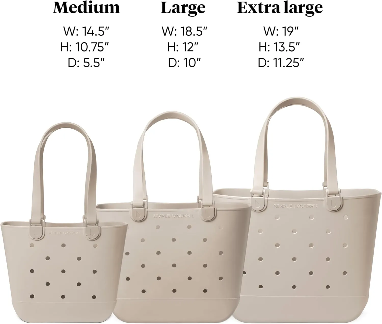 Simple Modern Large Beach Bag | Waterproof Getaway Rubber Tote with Zipper Pocket for Travel, Pool, Boat, Groceries, Sports | Laguna
