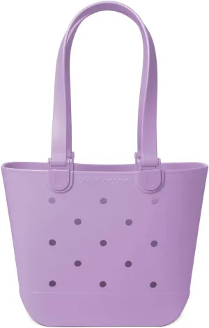 Simple Modern Medium Beach Bag | Waterproof Getaway Rubber Tote with Zipper Pocket for Travel, Pool, Boat, Groceries, Sports | Purple Breeze