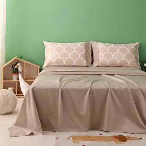 Simple&Opulence 100% Organic Cotton Sheet Set for Kids Teens, 3 Pieces Soft Bed Sheets Boy Girl Warm Adorable - Alpaca, Twin