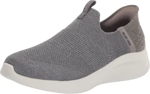Skechers Women's Hands Free Slip Ins Ultra Flex 3.0 Smooth Step Sneaker, Grey, 7 Wide