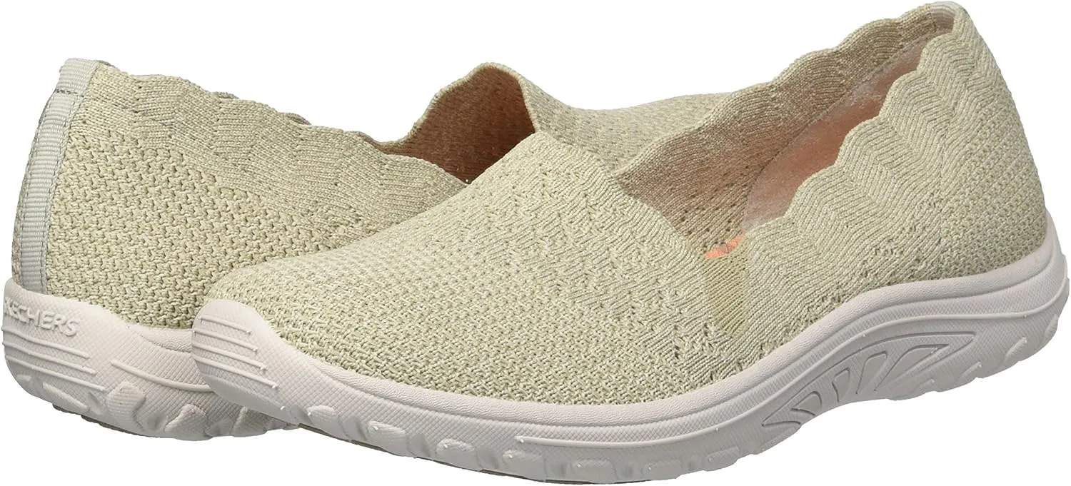 Skechers Women's Reggae Fest-Trail Dame-Scalloped Collar, Engineered Skech-Knit Slip-on Loafer
