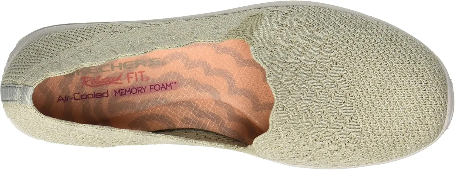 Skechers Women's Reggae Fest-Trail Dame-Scalloped Collar, Engineered Skech-Knit Slip-on Loafer