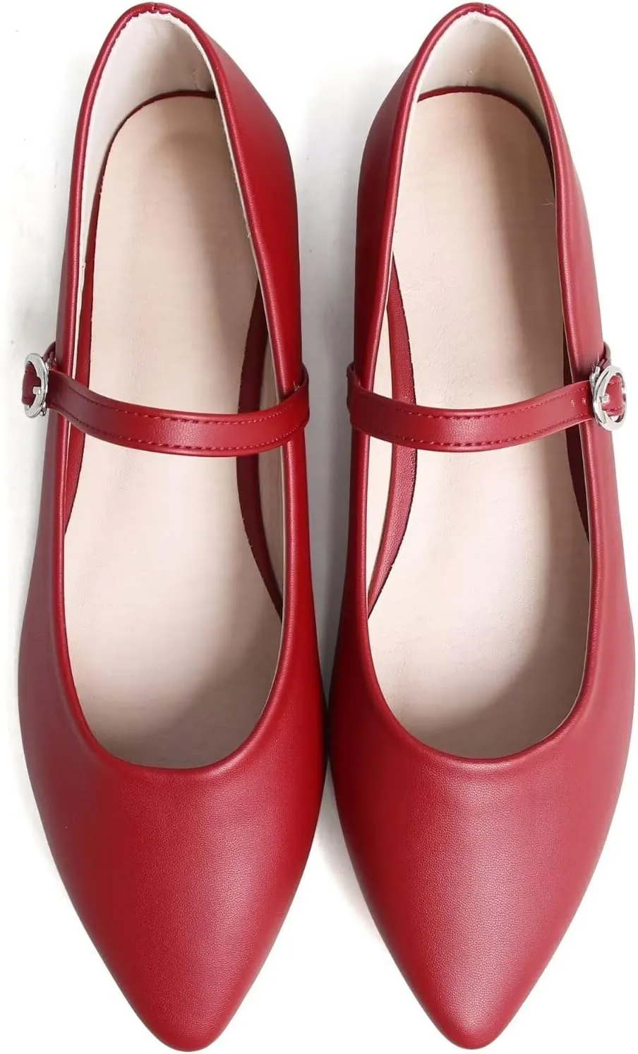 Stunner Women's Mary Jane Flats Fashion Pointed Toe Ballet Flats Comfort Buckle Strap Walk Flats